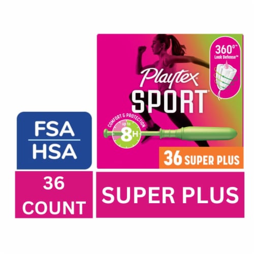 Playtex Sport Tampons Super+ Absorbency Unscented, 36 ct - Harris