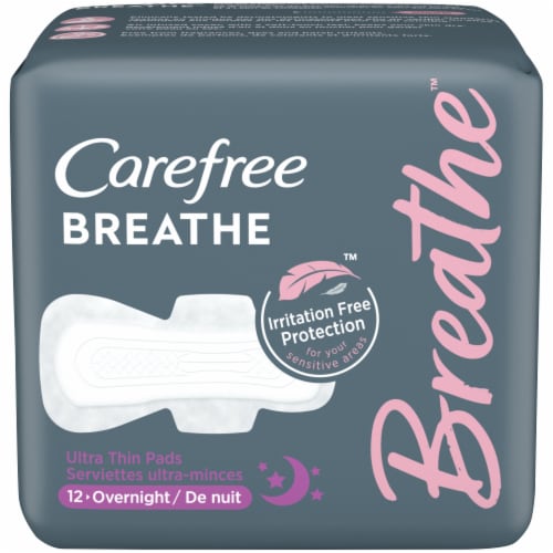 Carefree Breathe™ Overnight Ultra Thin Pads Perspective: front