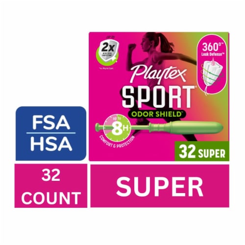 Playtex Sport Odor Shield Unscented Super Tampons Perspective: front