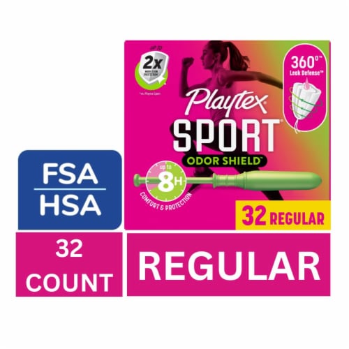 Playtex Sport Odor Shield Tampons Regular Absorbency Unscented Perspective: front