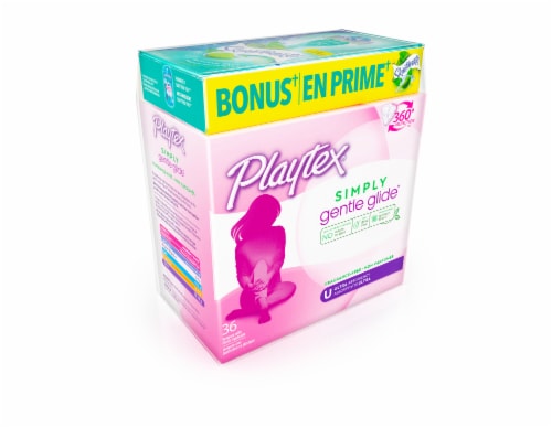 Playex Gentle Glide Unscented Ultra Tampons with 1 Count Razor Pack Perspective: front