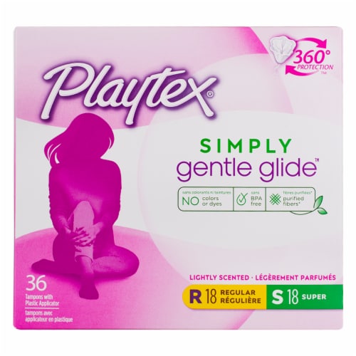 Playtex® Simply Gentle Glide 360 Lightly Scented Regular & Super Absorbency Tampons Multi-Pack Perspective: front