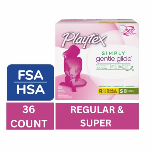 Playtex® Simply Gentle Glide Regular & Super Absorbency Tampons Perspective: front