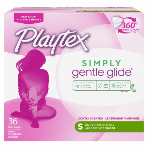 Playtex Simply Gentle Glide Lightly Scented Super Absorbency Tampons Perspective: front