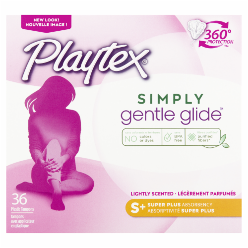 Playtex Simply Gentle Glide Super Plus Absorbency Tampons Perspective: front