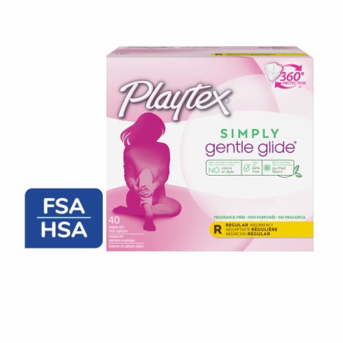 Playtex Simply Gentle Glide 360 Unscented Regular Absorbency Tampons Perspective: front