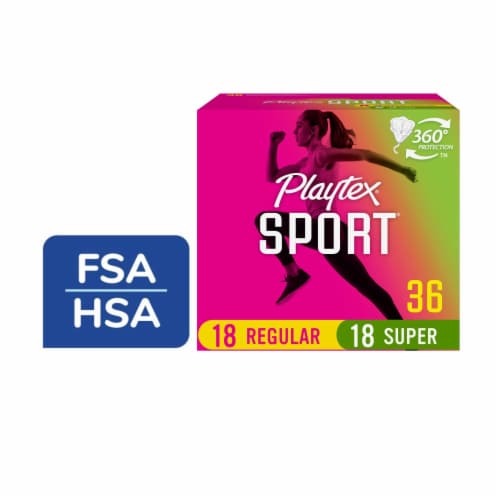 Playtex Sport Tampons, Super Plus Absorbency, Pack of 36 Tampons