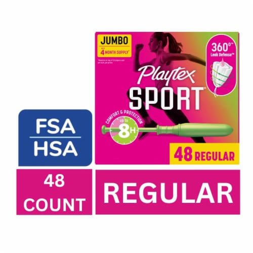 Playtex Sport Tampons Regular Absorbency Unscented Perspective: front
