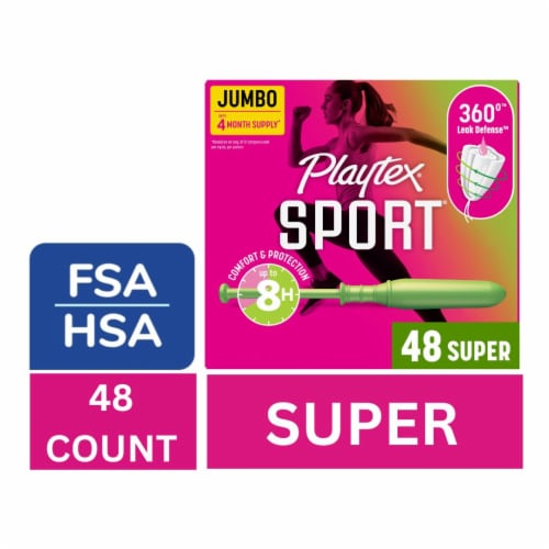 Playtex Sport Tampons Super Absorbency Unscented Perspective: front