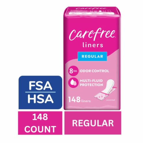 Carefree Panty Liners Regular Absorbency Wrapped Unscented Perspective: front