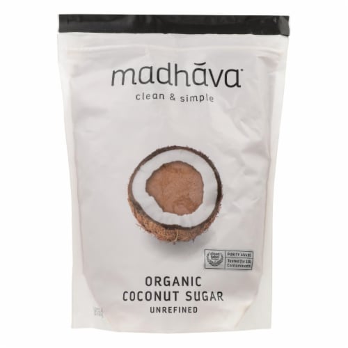 Madhava Organic Unrefined Coconut Sugar Perspective: front