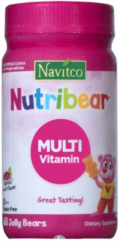Navitco NutriBear Natural Fruit Flavor Multi-Vitamin Jelly Bear Gummies Perspective: front