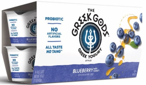 The Greek Gods Blueberry & Honey Greek Yogurt Cups Perspective: front