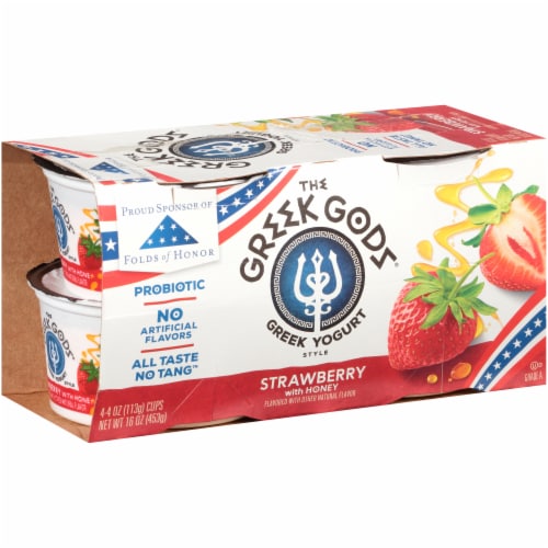 The greek gods strawberry honey greek yogurt cups 4 ct 4 oz kroger