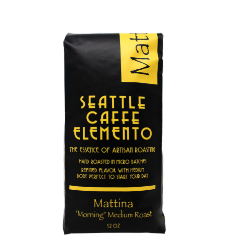 Seattle Caffe Elemento Mattina Morning Medium Roast Coffee Perspective: front