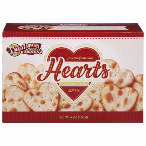 Valley Lahvosh Original Hearts Cracker Bread Perspective: front