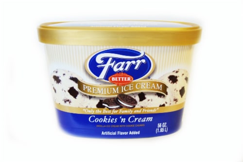 Farr Better Premium Cookies 'N Cream Ice Cream Tub Perspective: front