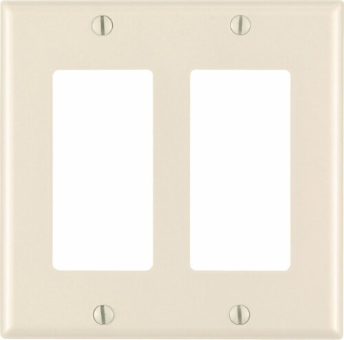 Leviton Decora Light Almond 2 gang Thermoset Plastic GFCI/Rocker Wall Plate 1 pk - Total Qty: Perspective: front