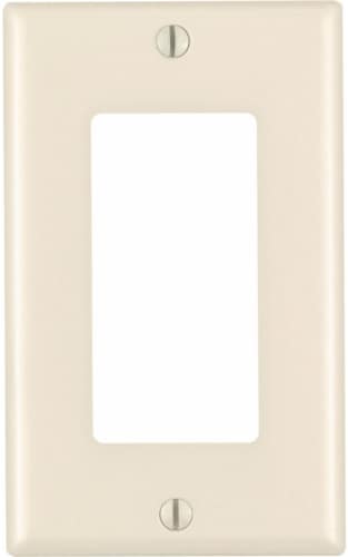 Leviton Decora Almond 1 gang Thermoset Plastic GFCI/Rocker Wall Plate 1 pk - Total Qty: 1; Perspective: front