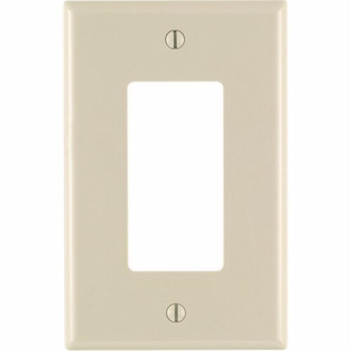 Leviton Light Almond 1 gang Nylon GFCI/Rocker Wall Plate 1 pk - Total Qty: 1; Each Pack Qty: Perspective: front