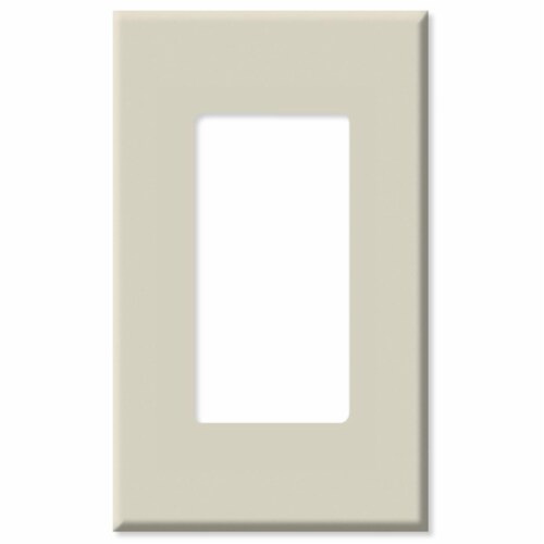 Leviton Almond 1 gang Polycarbonate GFCI/Rocker Wall Plate 1 pk - Total Qty: 1; Each Pack Perspective: front