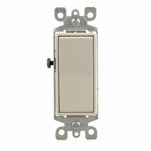 Leviton Decora 15 amps Light Almond Four Pole Rocker Switch Perspective: front