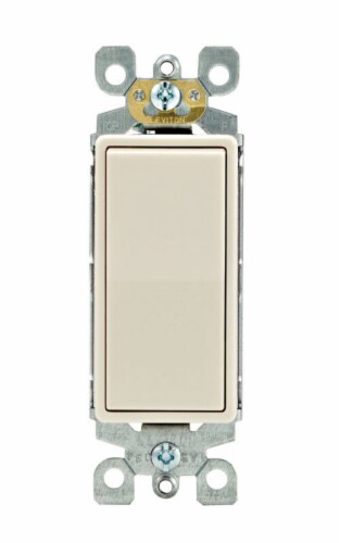 Leviton Decora 15 amps Light Almond Single Pole Rocker Switch Perspective: front