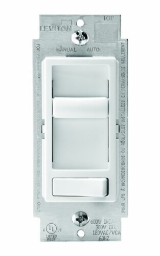 Leviton SureSlide White Preset Slide Dimmer Switch Perspective: front