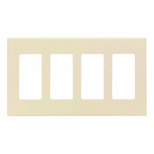 Leviton Almond 4 gang Polycarbonate Rocker Screwless Wall Plate 1 pk - Total Qty: 1; Each Perspective: front