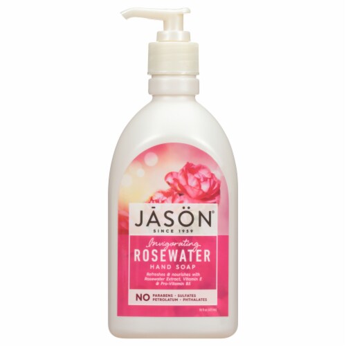 Jason Invigorating Rosewater Liquid Hand Soap Perspective: front
