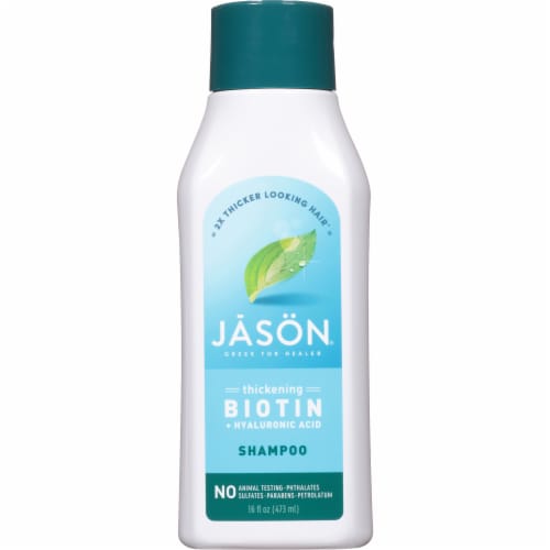Jason® Thicken & Restore Biotin + Hyaluronic Acid Shampoo Perspective: front