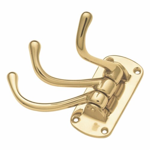 Keeler P27350 Polished Brass Elegance Triple Swivel Solid Brass Coat Hook -  4.9 in., 1 - Jay C Food Stores