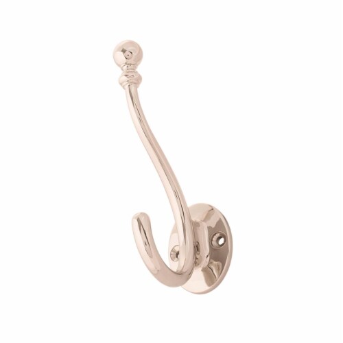 Hickory Hardware S077194-14 5.25 in. Long Cottage Collection Coat & Hat Hook, Polished Nickel Perspective: front