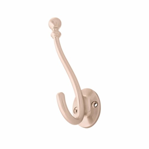 Hickory Hardware S077194-SN 5.25 in. Long Cottage Collection Coat & Hat Hook, Satin Nickel Fi Perspective: front
