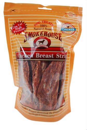 Smokehouse Chicken Breast Strips Dog Treats Perspective: front