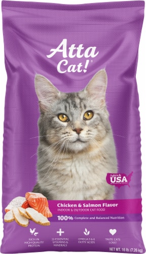 Atta Cat! Chicken & Salmon Flavor Cat Food Perspective: front