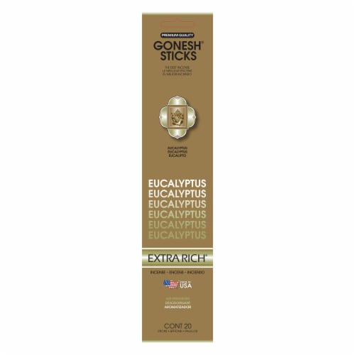 Gonesh® Extra Rich Eucalyptus Incense Sticks Perspective: front