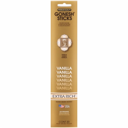 Gonesh® Extra Rich Collection Vanilla Incense Sticks Perspective: front