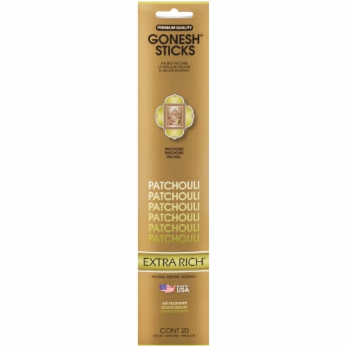 Gonesh® Extra Rich Collection Patchouli Incense Sticks Perspective: front