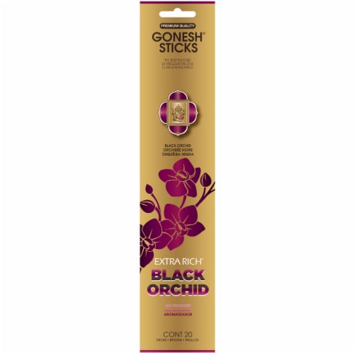 Gonesh® Extra Rich Black Orchid Incense Sticks Perspective: front