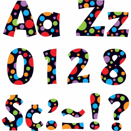 Trend Ready Letter Neon Dots - 83 x Lowercase Letters, 20 x Numbers, 36 x Punctuation Marks, 59 x Uppercase Letters, 18 x Spanish Accent Mark Shape - Pin-up - 4 Trend Ready Letter Neon Dots - 83 x Lowercase Letters, 20 x Numbers, 36 x Punctuation Marks, 59 x Uppercase Letters, 18 x Spanish Accent Mark Shape - Pin-up - 4