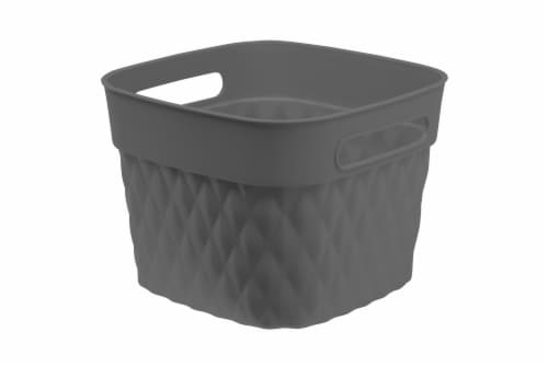 Starplast Medium Square Quilted Flex Basket - Gray Perspective: front
