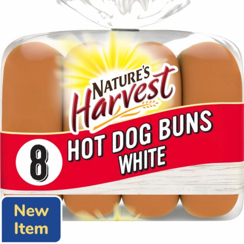 Nature's Harvest White Hot Dog Buns Perspective: front