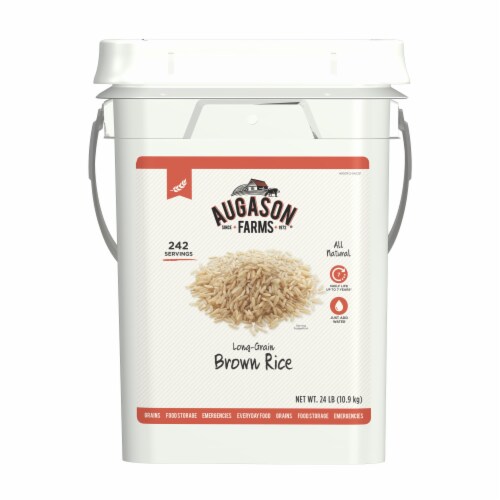 Augason Farms Long Grain Brown Rice Perspective: front
