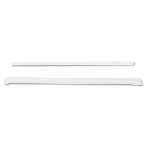 Dixie Wrapped Plastic Straws 7.75 Clear 500/Carton (JW74) 563797 Perspective: front