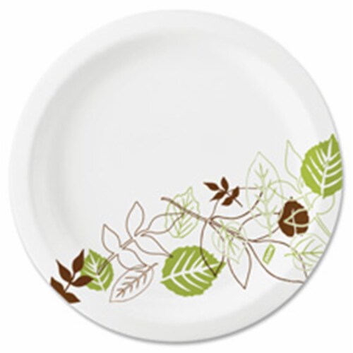 Dixie Foods DXEUX7PATH Plates- Heavy Weight- 6.8 in.- 1000-CT- Pathways-White Perspective: front