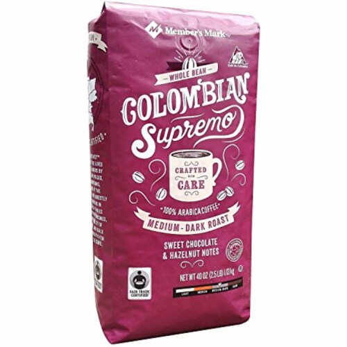 Member's Mark Fair Trade Certified Colombian Supremo Coffee, Whole Bean