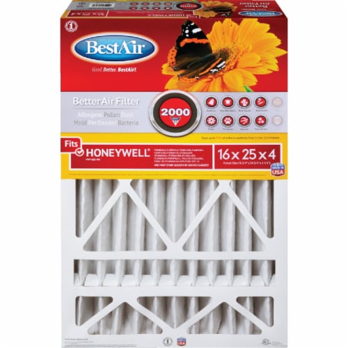 Best Air® Honeywell® 16 x 25 x 4 Merv 11 Better Air Filter Perspective: front