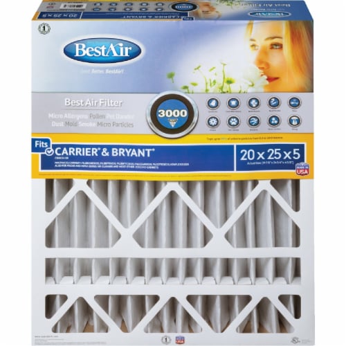 BestAir 20 In. x 25 In. x 5 In. Carrier Bryant MERV 13 Deep Pleat Furnace Filter 1 City Market