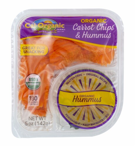 Cal-Organic Farms® Organic Carrot Chips & Hummus Perspective: front